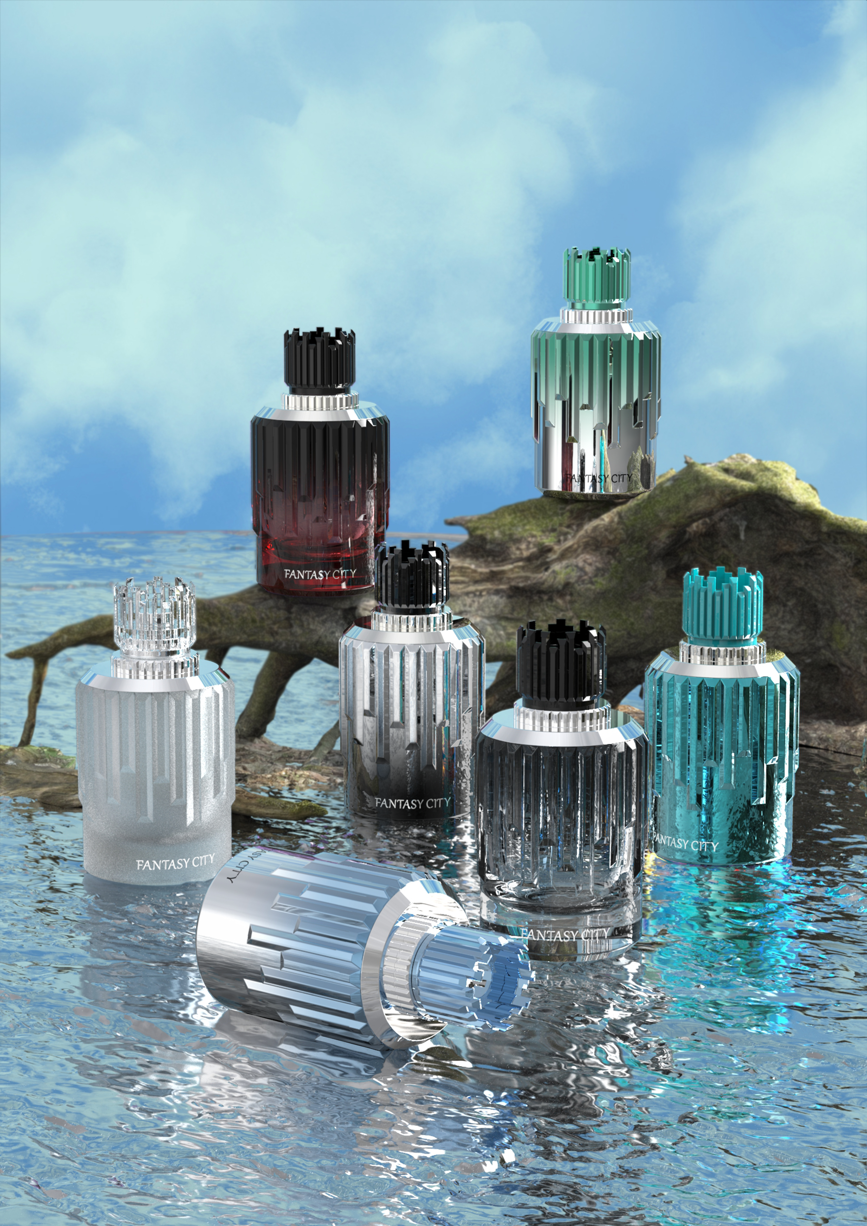 Fairdale New Design Packaging UV Planting 100ml Refillable Glass Empty Perfume Bottle