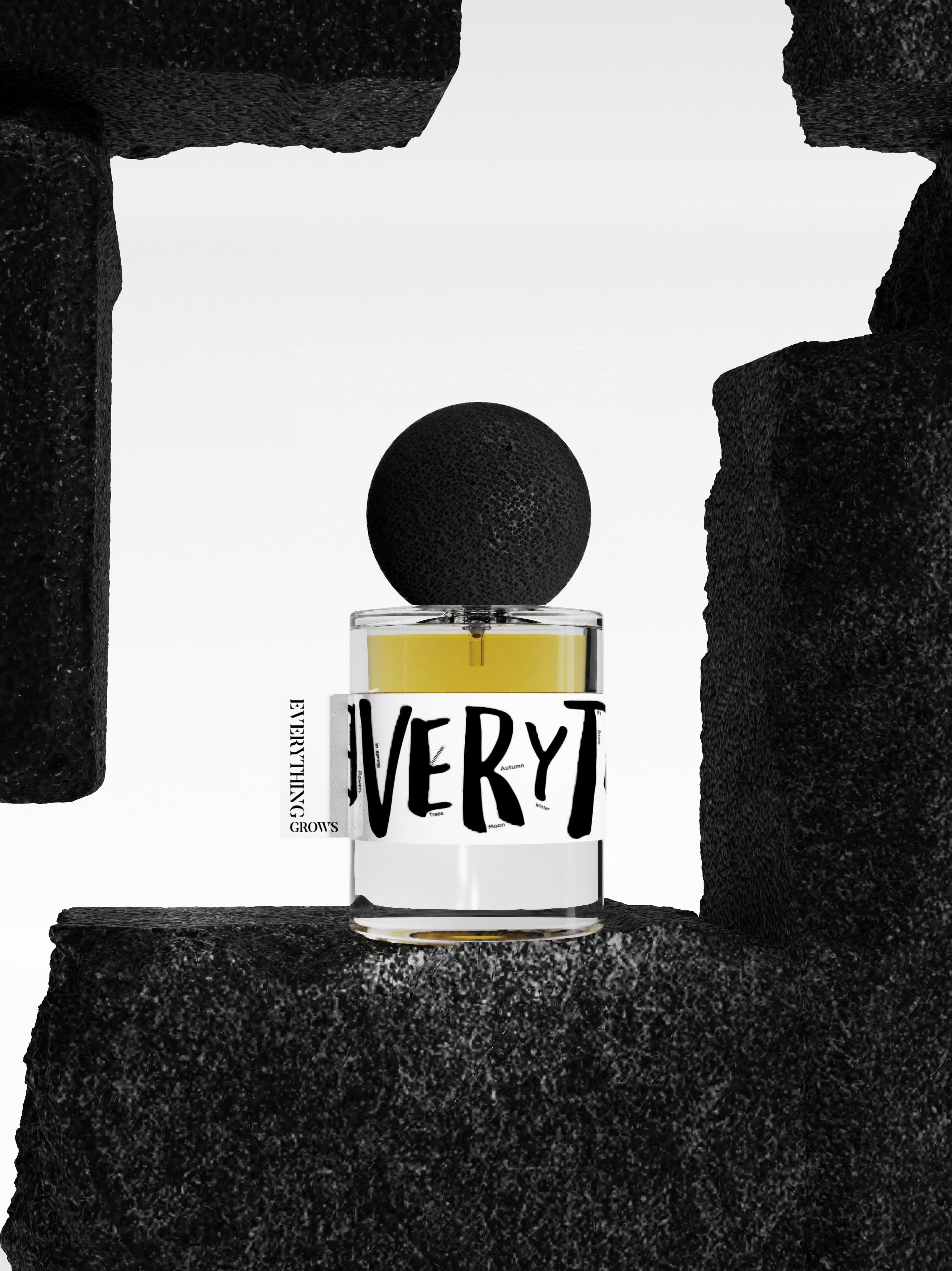 New Design Customized Fragrance Empty Glass Perfume Refill Bottle With Volcanic Stone Lid