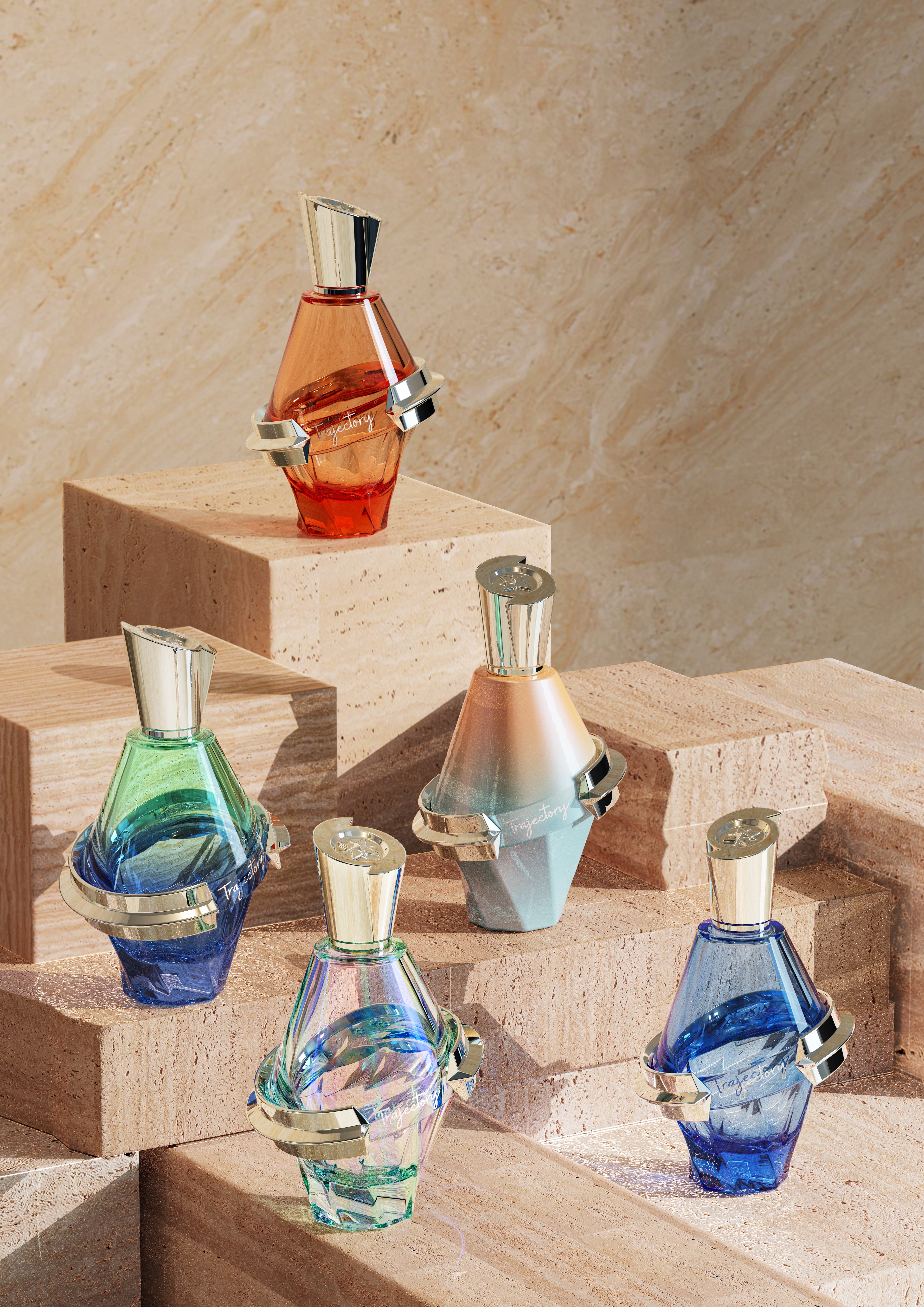 Luxury Custom Logo Empty Spray Pump Plating Craft Refillable 125ml 100ml 50ml Perfume Bottles